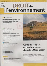 Droit de l'environnement. 254, Jeudi 9 Mars 2017 | 